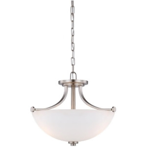 Nuvo Bentley 3 Light Semi Flush w/ Frosted Glass Brushed Nickel 60-5017 - All