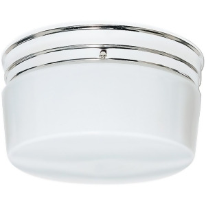 Nuvo 2 Light 10 Flush Mount Large White Drum Polished Chrome Sf77-344 - All