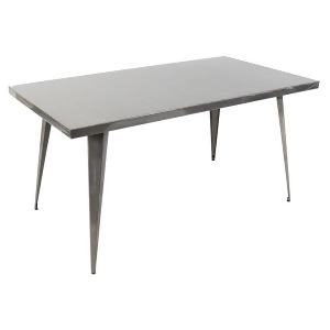 Lumisource Austin Dining Table Brushed Silver Dt-tw-au6032sv - All