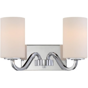 Nuvo Willow 2 Light Vanity Fixture w/ White Glass Polished Nickel 60-5802 - All