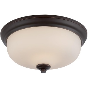 Nuvo Kirk 2 Light Flush Fixture w/ Etched Opal Glass Mahogany Bronze 62-393 - All