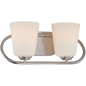 Nuvo Dylan 2 Light Vanity Fixture w/ Satin White Glass Polished Nickel 62-407 - All
