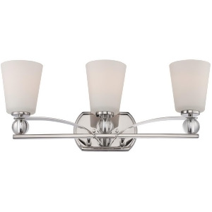 Nuvo Connie 3 Light Vanity Fixture w/ White Glass Polished Nickel 60-5493 - All