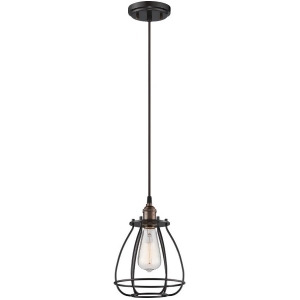 Nuvo Vintage 1 Light Caged Pendant Rustic Bronze 60-5501 - All