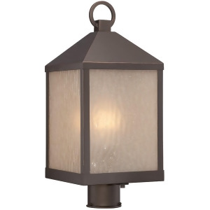 Nuvo Haven Led Outdoor Post w/ Sanded Tea Stain Glass Mahogany Bronze 62-664 - All