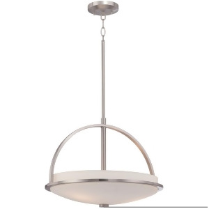 Nuvo Nevel 3 Light Pendant w/ Satin White Glass Brushed Nickel 60-5487 - All