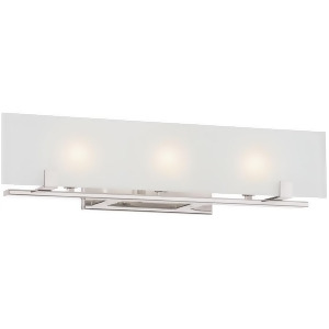 Nuvo Lynne 3 Lt Halogen Vanity Light Frosted Glass Polished Nickel 60-5177 - All