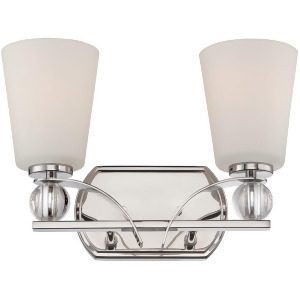 Nuvo Connie 2 Light Vanity Fixture w/ White Glass Polished Nickel 60-5492 - All