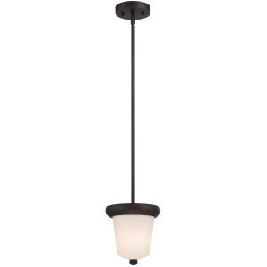 Nuvo Dylan 1 Light Mini Pendant w/ Etched Opal Glass Mahogany Bronze 62-412 - All