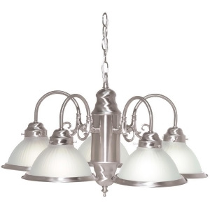 Nuvo 5 Light 22 Chandelier w/ Frosted Ribbed Shades Brushed Nickel Sf76-695 - All