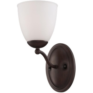 Nuvo Patton 1 Light Vanity Fixture w/ Frosted Glass Prairie Bronze 60-5131 - All