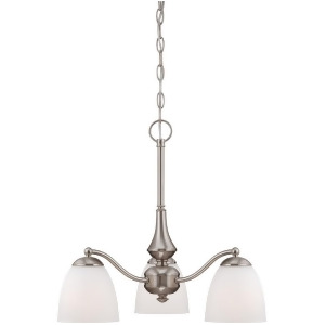 Nuvo Patton 3 Light Chandelier Frosted Glass Brushed Nickel 60-5042 - All