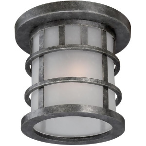 Nuvo Manor 1 Light Outdoor Flush Fixture w/ Frosted Glass Aged Silver 60-5636 - All