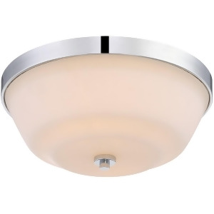 Nuvo Willow 2 Light Flush Fixture w/ White Glass Polished Nickel 60-5804 - All