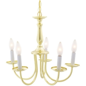Nuvo Lighting 5 Light 18 Chandelier w/ Candlesticks Polished Brass Sf76-280 - All