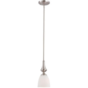 Nuvo Patton 1 Light Mini Pendant w/ Frosted Glass Brushed Nickel 60-5037 - All