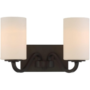 Nuvo Willow 2 Light Vanity Fixture w/ White Glass Aged Bronze 60-5902 - All