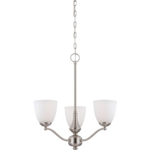 Nuvo Patton 3 Light Chandelier Frosted Glass Brushed Nickel 60-5036 - All