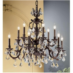 Classic Lighting Chateau Crystal Chandelier Aged Bronze 57377Agbcp - All