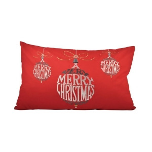 Pomeroy Very Merry Christmas 26 x 16 Lumbar Pillow Red 904448 - All
