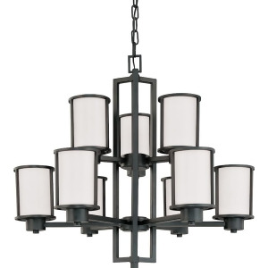 Nuvo Odeon 6 3 Light Chandelier w/ Satin White Glass Aged Bronze 60-2979 - All