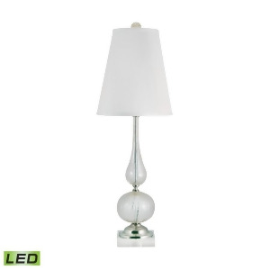 Lamp Works Serrated Venetian Glass Led Table Lamp Clear White Shade 316-Led - All