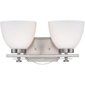 Nuvo Bentlley 2 Light Vanity Fixture w/ Frosted Glass Brushed Nickel 60-5012 - All