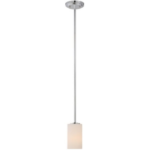 Nuvo Willow 1 Light Mini Pendant w/ White Glass Polished Nickel 60-5808 - All