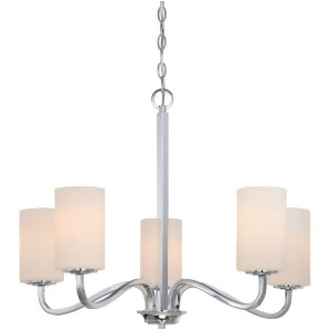 Nuvo Willow 5 Light Hanging Fixture w/ White Glass Polished Nickel 60-5805 - All