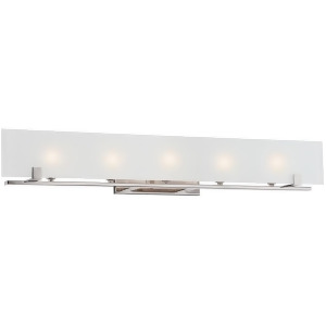 Nuvo Lynne 5 Lt Halogen Vanity Light Frosted Glass Polished Nickel 60-5178 - All