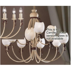 Classic Lighting Belluno Wrought Iron Chandelier Ivory-Brown 3659Ib - All