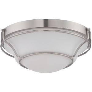Nuvo Baker Led Flush Fixture w/ Satin White Glass Brushed Nickel 62-527 - All