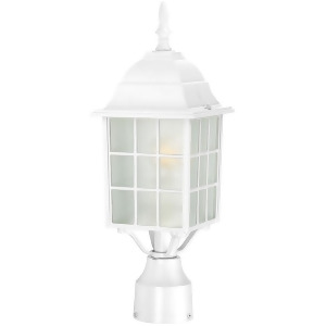 Nuvo Lighting Adams 1 Light 17 Outdoor Post with Frosted Glass White 60-4907 - All