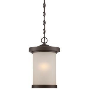 Nuvo Diego Led Outdoor Hanging w/ Satin Amber Glass Mahogany Bronze 62-645 - All