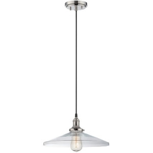 Nuvo Lighting Vintage 1 Light Pendant w/ Clear Glass Polished Nickel 60-5408 - All