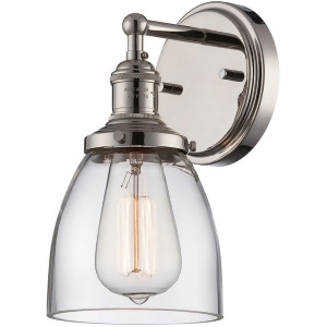 Nuvo Lighting Vintage 1 Light Sconce with Clear Glass Polished Nickel 60-5414 - All