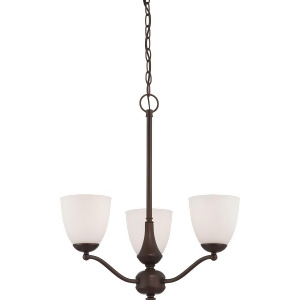 Nuvo Patton 3 Light Chandelier Frosted Glass Prairie Bronze 60-5136 - All