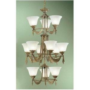 Classic Lighting Saratoga Cast Glass Chandelier Weathered Gold 67912Wg - All