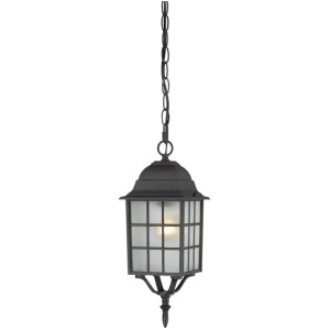 Nuvo Adams 1 Light 16 Outdoor Hanging Frosted Glass Textured Black 60-4913 - All