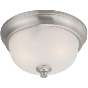 Nuvo Elizabeth 2 Light Flush Fixture w/ Frosted Glass Brushed Nickel 60-5590 - All