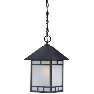 Nuvo Drexel 1 Light Outdoor Hanging Fixture Frosted Glass Black 60-5604 - All