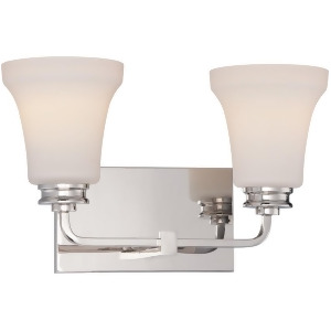 Nuvo Cody 2 Light Vanity Fixture w/ Satin White Glass Polished Nickel 62-427 - All