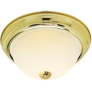 Nuvo Lighting 2 Light 11 Flush Mount Frosted Ribbed Polished Brass Sf76-130 - All