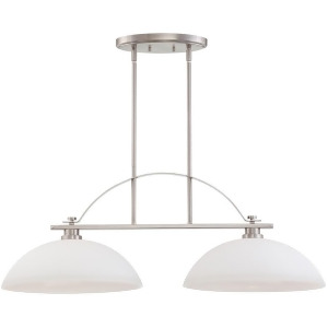 Nuvo Bentley 2 Light Island Pendant w/ Frosted Glass Brushed Nickel 60-5018 - All