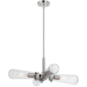 Nuvo Beaker 4 Light Hanging Fixture w/ Clear Glass Brushed Nickel 60-5264 - All