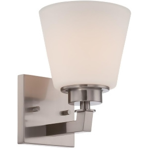 Nuvo Mobili 1 Light Vanity Fixture w/ White Glass Brushed Nickel 60-5451 - All