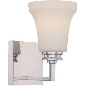 Nuvo Cody 1 Light Vanity Fixture w/ Satin White Glass Polished Nickel 62-426 - All