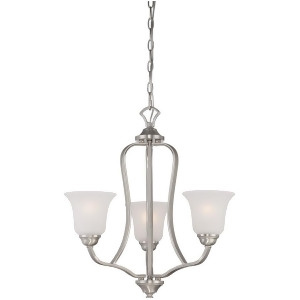 Nuvo Elizabeth 3 Light Chandelier w/ Frosted Glass Brushed Nickel 60-5596 - All