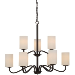 Nuvo Willow 9 Light 2-Tier Hangng Fixture w/ White Glass Aged Bronze 60-5909 - All
