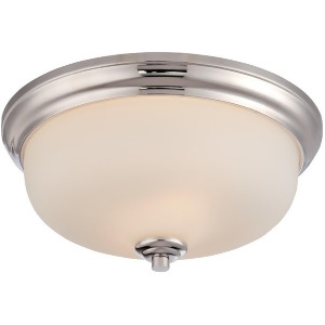 Nuvo Kirk 2 Light Flush Fixture w/ Etched Opal Glass Polished Nickel 62-383 - All